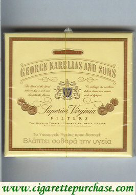 George Karelias And Sons Superior Virginia Filters cigarettes wide flat hard box